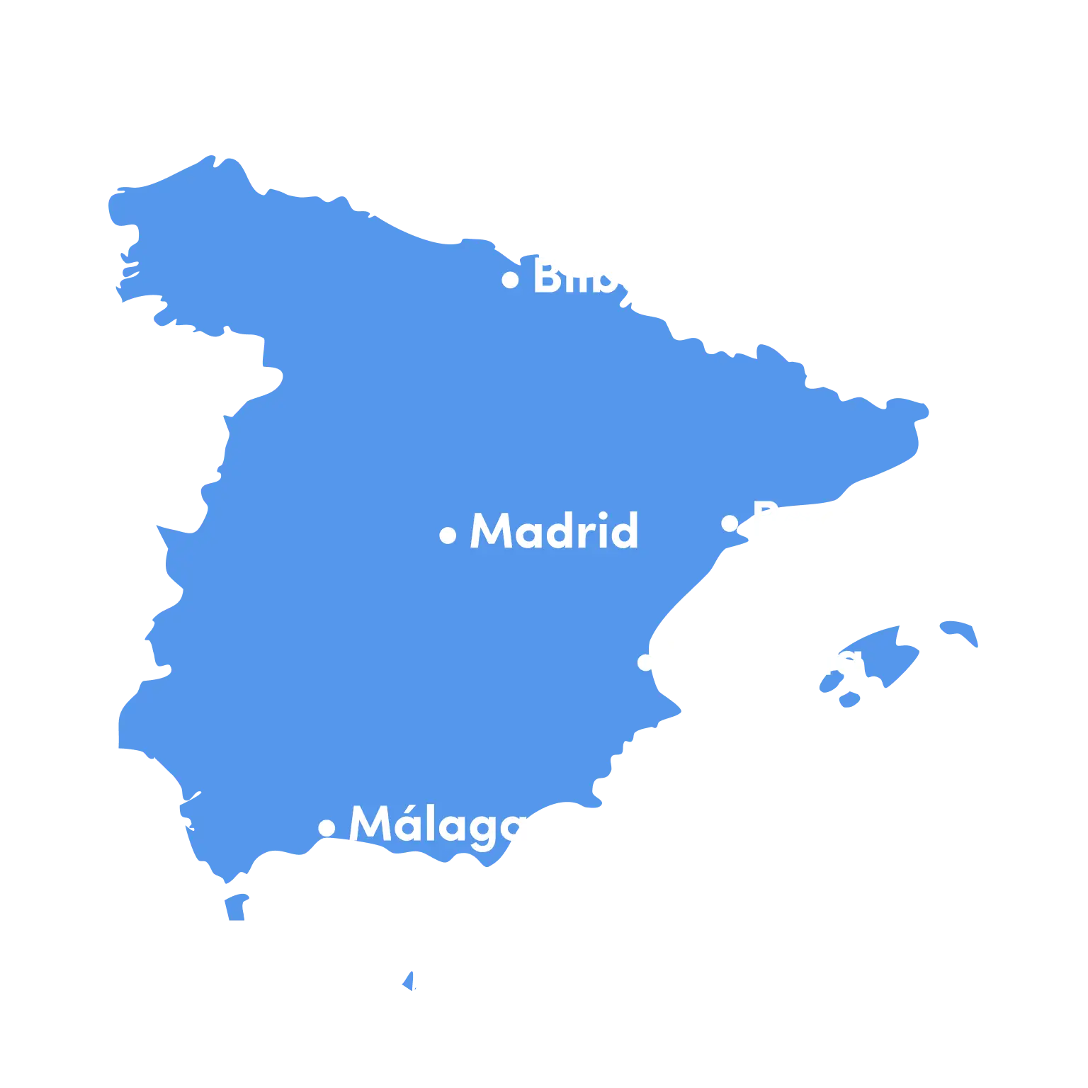 Mapa de los vuelos directos desde las principales ciudades españolas hacia Estambul